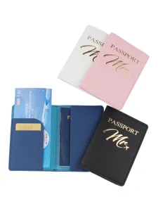Porta Passaporto in Pelle PU Custodia Portafoglio da Viaggio per Coppie Famiglia Custodia per Passaporto con Fessure per Carte