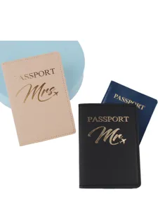 Copertina passaporto coppia in pelle PU dorata organizer documenti da viaggio per vacanza