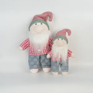 Weihnachten Zwerg Plüschpuppe Set, festliches Kuscheltier mit roter Mütze und weißem Bart.