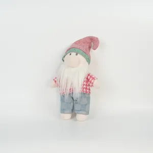 Weihnachten Wichtel Plueschspielzeug Feiertag Geschenk verkleidete Puppe Kuscheltier Detail