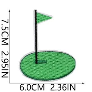 Écusson brodé drapeau de golf thermocollant pour vêtements vestes sacs à dos bricolage loisirs