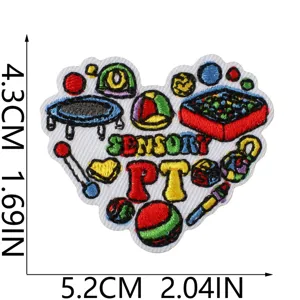 Sensory PT embroidered patch colorful DIY clothing badge applique backpack iron on decor