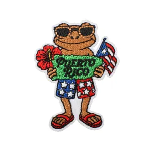 Puerto Rico bestickter Aufnäher niedlicher Frosch Bügelbild Textil Applikationen