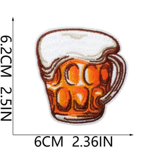 Summer beer embroidery patch Oktoberfest decorative iron on badge for clothing and bags.