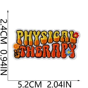 Colorful physical therapy embroidered patch streetwear DIY clothing badge accessories 5.2cm