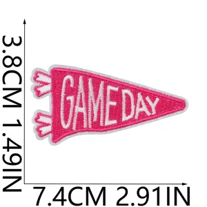 Game day embroidered fabric patch decorative badge for clothing jeans backpack diy crafts