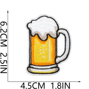 Beer embroidery patch Oktoberfest beer mug badge iron on sewing clothes DIY appliques