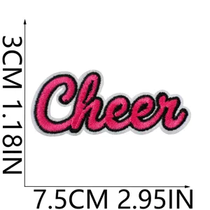 Pink Cheer embroidered patch DIY clothing accessory decorative patch 7.5x3cm size