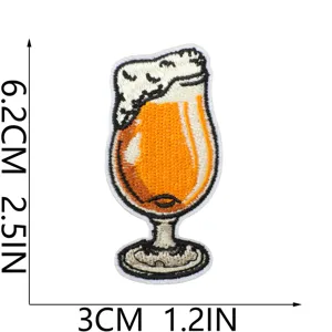 Summer beer embroidered patch carnival beer festival decorative badge iron on appliques