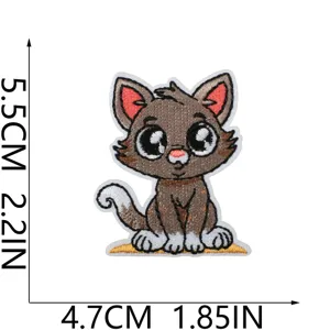 Niedliche Katzen Stickerei Aufnäher Bügelbild für Taschen und Kleidung DIY Dekor Applikation