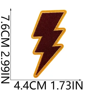 Embroidered lightning patch iron on badge DIY clothing jacket backpack accessories 7.6cm