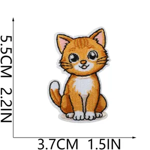 Süßer orangefarbener Katzen-Bestickungsflicken für DIY-Kleidung und Taschen-Dekoration.