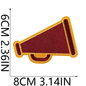 Embroidered megaphone patch for clothing decoration DIY iron on accessory badge 8x6cm