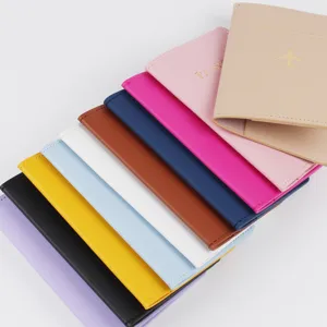 Colorful PU leather passport holder travel document cover set for women and men daily use.