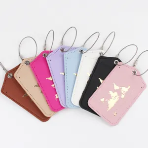 Bunte Leder Kofferanhänger Set mit Stahldrahtseil für Reisekoffer und Taschen Detailansicht.