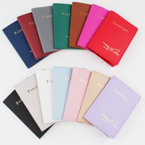 Minimalistische PU Leder Reisepasshülle Reisebrieftasche Ticket Dokumentenorganisator Tasche Flugzeugmuster Schutzhülle Für Damen Herren