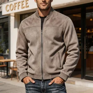 Heren suède bomberjack casualjack met rits vintage stijl herenmode buitenkleding