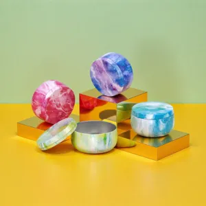 Large Capacity Metal Tinplate Round Jar Tin Box For Tea Candy Biscuit And Scented Candle Decorative Storage Container
