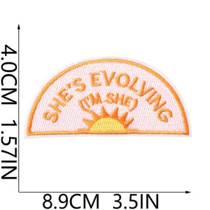 Patch brodé soleil citation thermocollant DIY insigne décoration vêtement accessoire