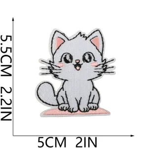 Süße Katzen Stickerei Aufnäher zum Aufbügeln DIY Abzeichen für Kleidung Taschen Deko Applikation
