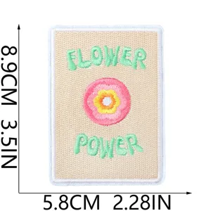 Patch brodé flower power thermocollant accessoire décoratif pour vêtements DIY neuf