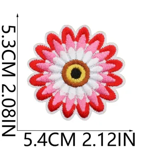 Blumen bestickter Aufnaeher Kleidung Zubehoer DIY dekorative Abzeichen Buegelbild Motiv