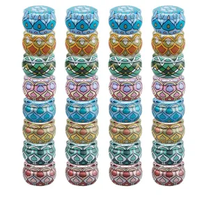 4.4oz barattoli di latta metallici contenitori decorativi per candele tè regali nuovi