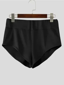 Pantaloncini sportivi aderenti a vita alta neri uomo tinta unita fitness allenamento