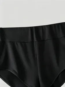 Pantaloncini sportivi fitness aderenti monocolore vita alta uomo con elastico in vita