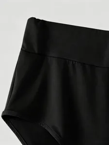 Pantaloncini sportivi da fitness aderenti a vita alta neri da uomo tinta unita comodi.