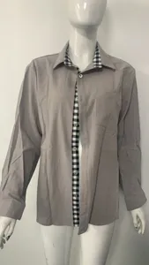 Camicia uomo casual maniche lunghe quadri collo revers bottoni autunno stile top base