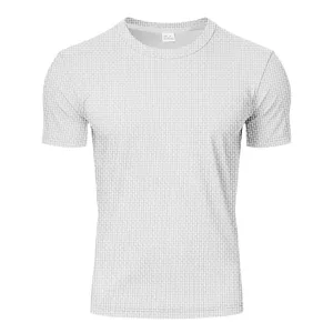 Herren Eisseide schnelltrocknend Freizeit Kurzarm weißes T-Shirt Sommer Basic Top