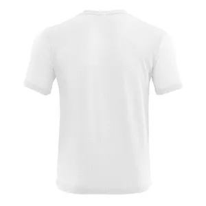 Herren weisses Eisseide schnelltrocknend Kurzarm T-Shirt Detailansicht hinten neu.