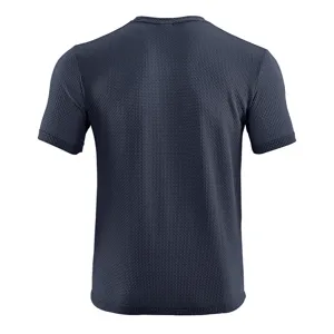 Herren Eisseide schnelltrocknend Kurzarm T-Shirt Ansicht hinten, atmungsaktives Sommertopp.