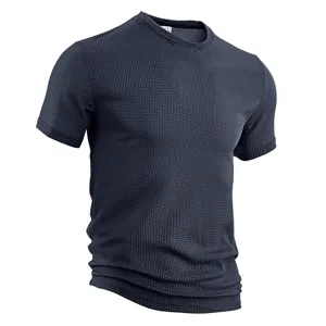 Herren Sommer Waffelstrick Kurzarm T-Shirt schnelltrocknend atmungsaktiv Freizeit Oberteil