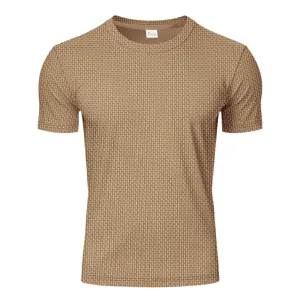 Herren Eisseide schnelltrocknendes Kurzarm Rundhals T-Shirt mit strukturiertem Design