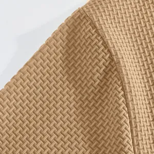 Herren Eisseide Kurzarm T-Shirt Stoff Detail Nahaufnahme mit atmungsaktiver Waffelstruktur.