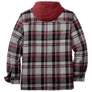 Herren Karomuster Kapuzenjacke Gefüttert Winter Langarm Dicke Bequeme Baumwolle Jacke