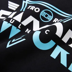 Men's fashion sweatshirt with trendy letter print, comfortable loose fit casual sportswear top.