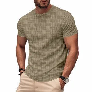 Herren Sommer Eisseide schnelltrocknend Kurzarm T-Shirt lässig slim fit Rundhals Top