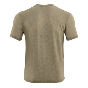 Herren lässiges einfarbiges Rundhals Kurzarm T-Shirt Sommer atmungsaktives Waffelstrick Oberteil