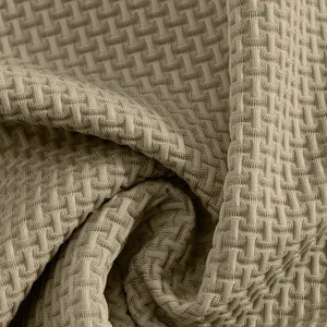 Eisseide schnelltrocknende Herren T-Shirt Stoffdetails, khaki gestrickte Texturoberfläche.
