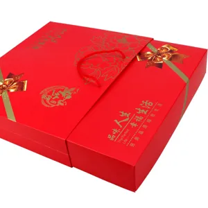 Red Festive Wedding Gift Box Set With Handbag Decorative Packaging Box For Wedding Party Celebration Packaging