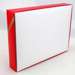 Red and white rectangular gift box packaging for wedding party favors and holiday presents