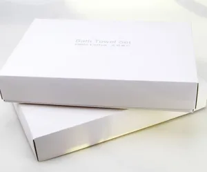White gift box packaging detail showing stacked storage design and clean texture surface.