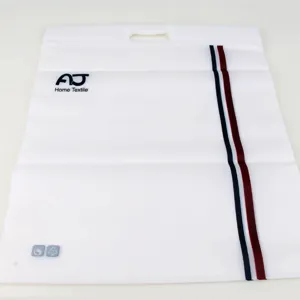 Frosted Plastic Packaging Bag With Handle And Striped Design Waterproof Storage Bag For Bath Towel Home Organization