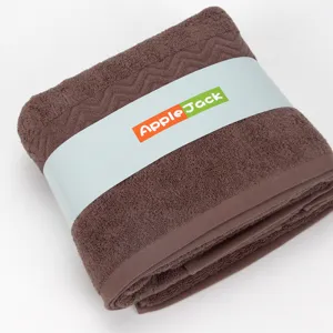Ensemble de Serviettes de Bain Jacquard Unie en Pur Coton Douces et Absorbantes pour Salle de Bain à la Maison Quotidien