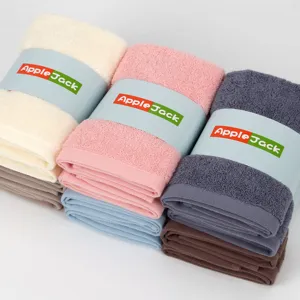 Cotton washcloth face towel set soft absorbent multi color daily use gift wrapping packaged.