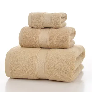 Pure Cotton Towel Set Bath Towel And Face Towel Soft Solid Color Absorbent Bathroom Home Textile Quick Dry