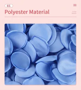 Macro detail showing the fabric texture of blue polyester artificial rose petals